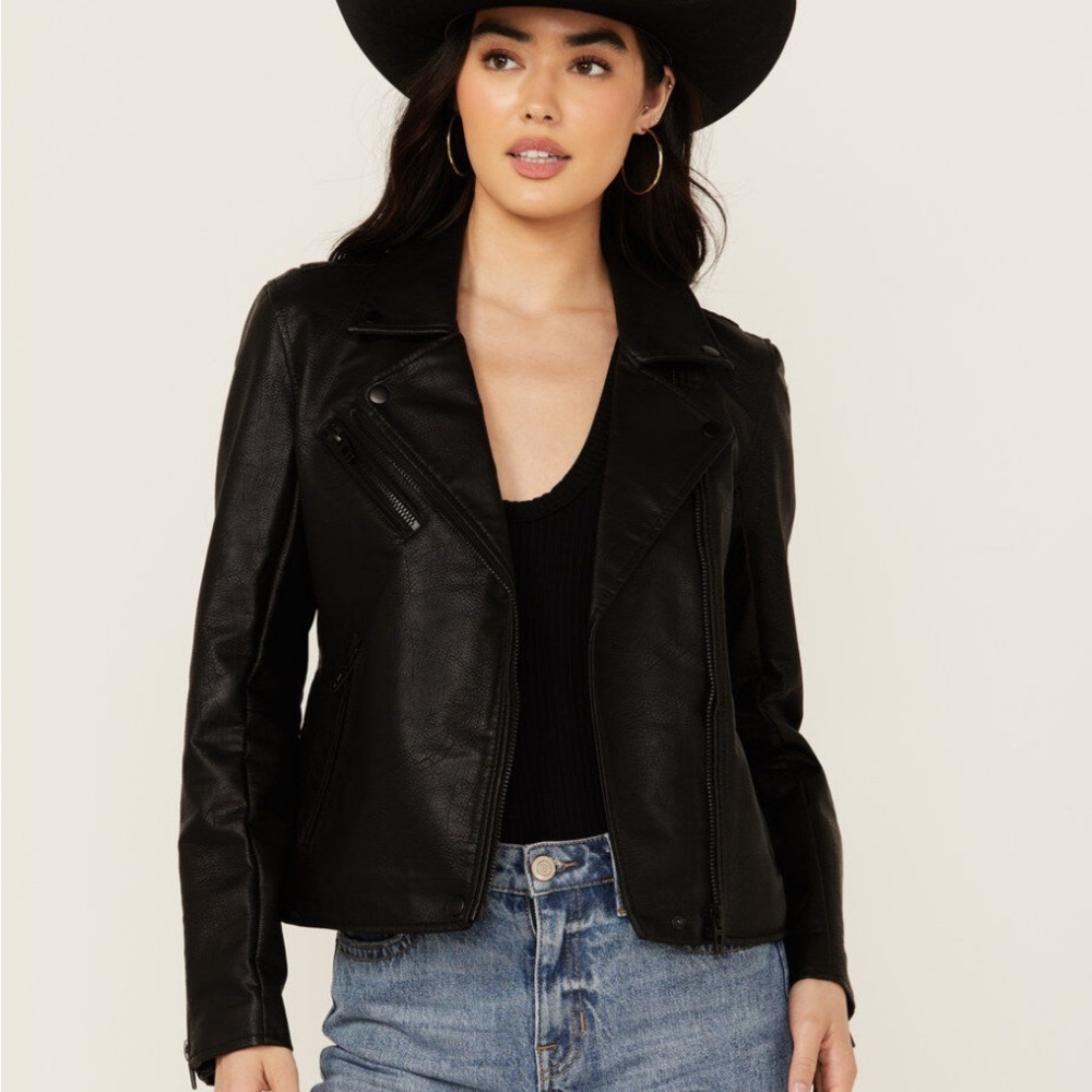 Blank NYC Black Vegan Leather Moto Jacket